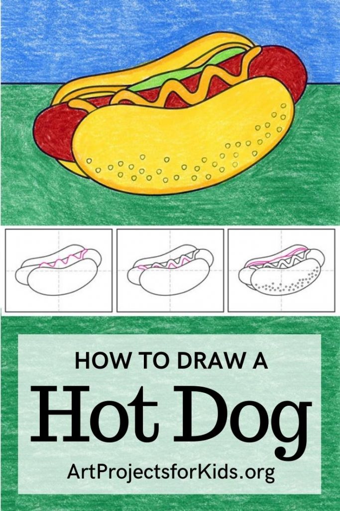 How do you draw a hot dog?