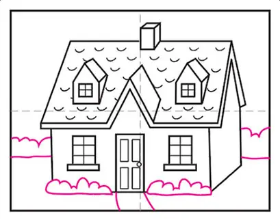How to Draw House Step by Step for Kids | Cute Art Coloring Book for Chi...  | House drawing, House drawing for kids, Drawing for kids