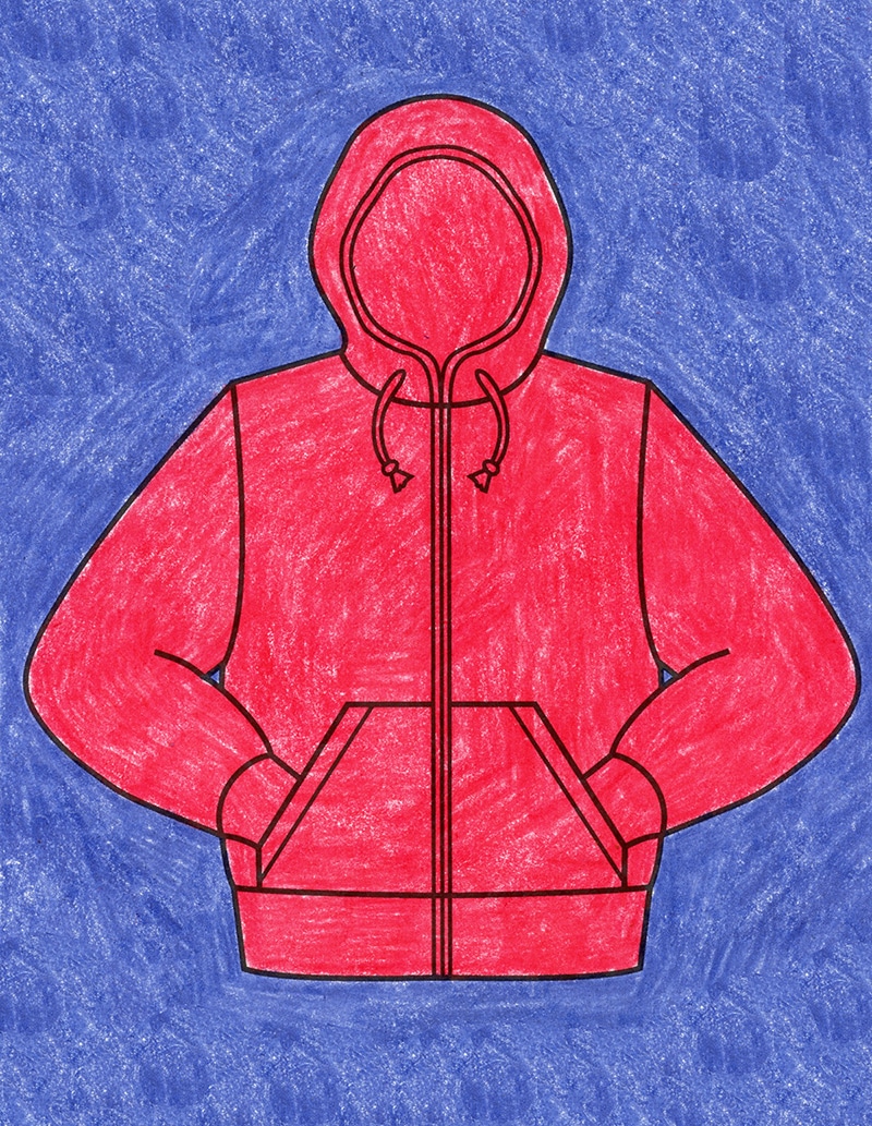 Easy How to Draw a Hoodie Tutorial and Hoodie Coloring Page