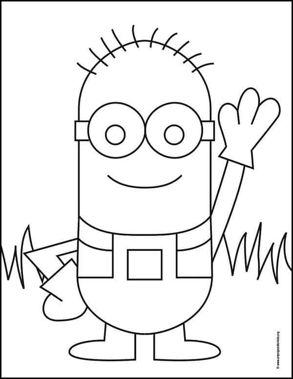 Step By Step Minion Cartoon Drawing - I watch you