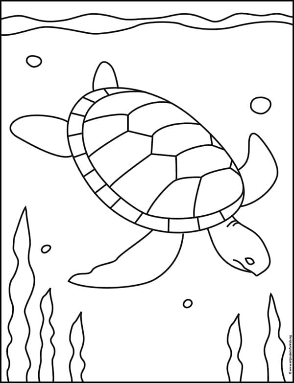 Sea Turtle Coloring Page: Free Printable Sheets for Kids