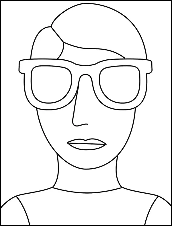 sunglasses coloring page