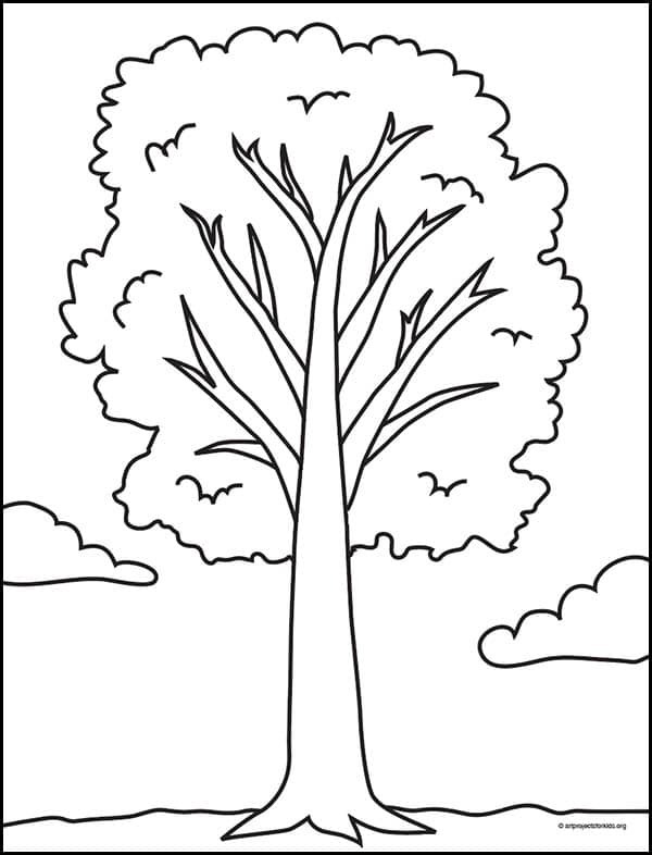 simple tree drawings step by step