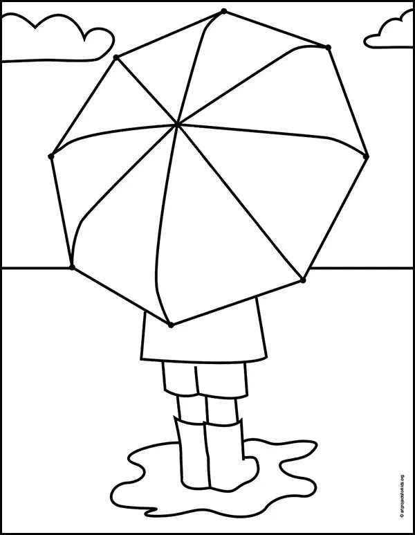 How To Draw An Umbrella - Letter U - Preschool - Art For Kids Hub -