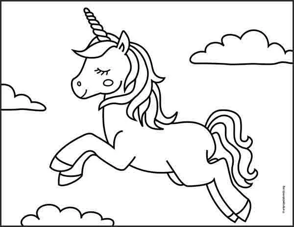 Unicorn Coloring page, available as a free download.