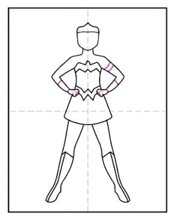 Easy How to Draw Wonder Woman Tutorial Video & Coloring Page