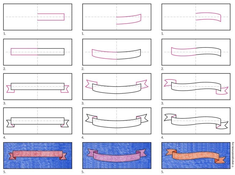 Easy How to Draw a Banner Tutorial