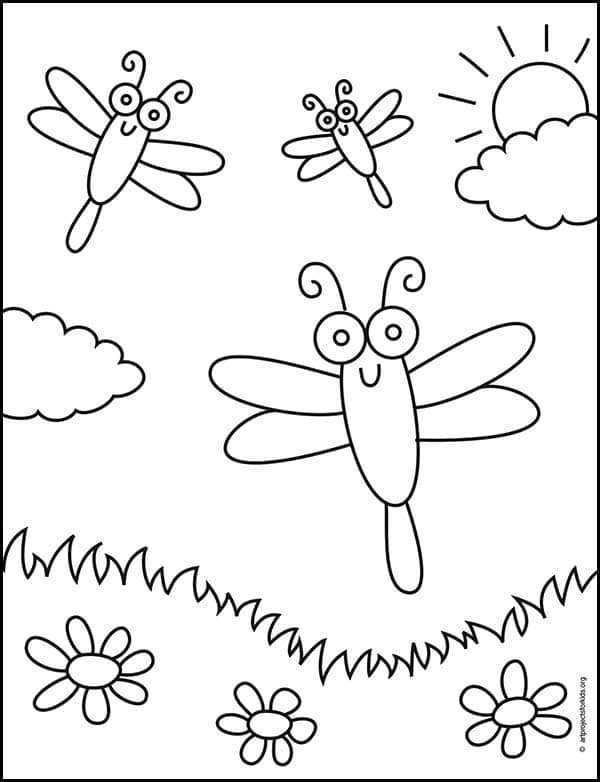 How to Draw Cartoon Bugs | Cartoon Bugs Coloring Page