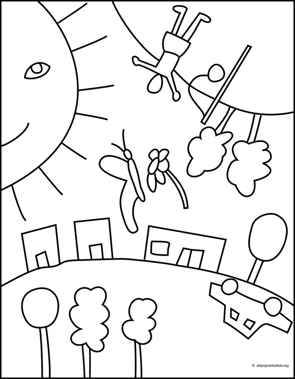 Chagall Coloring page, available as a free download.