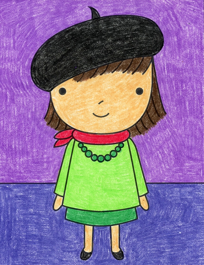 How to Draw a Cute French Girl · Art Projects for Kids