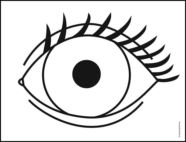 Easy How to Draw an Eye Tutorial and Eye Coloring Page