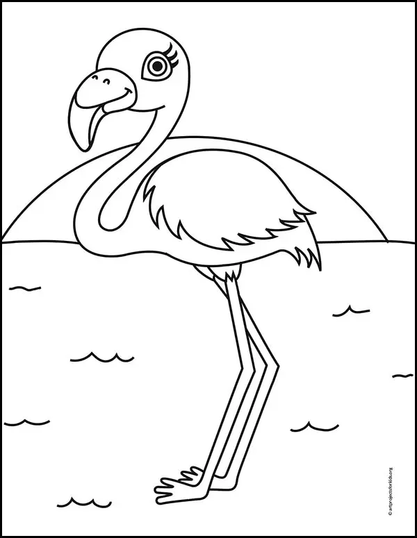 Flamingo Coloring page, available as a free download.
