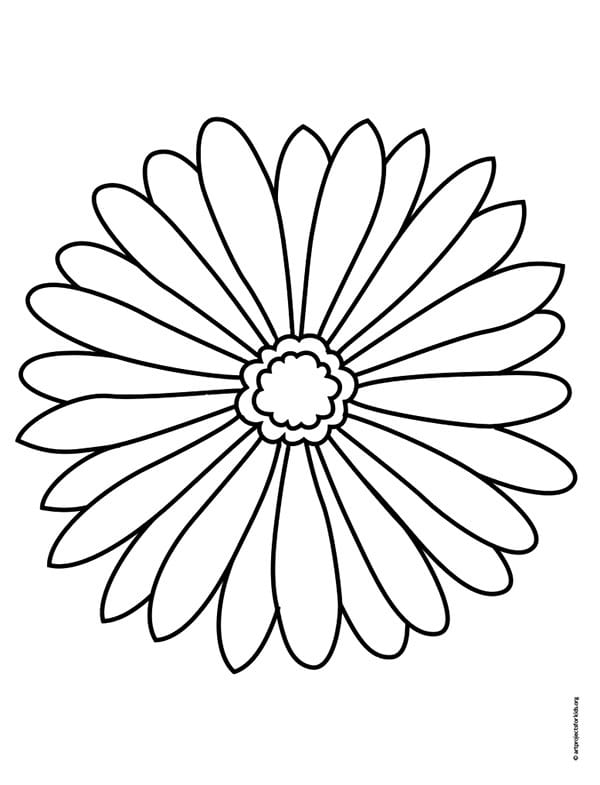 flower outline coloring page