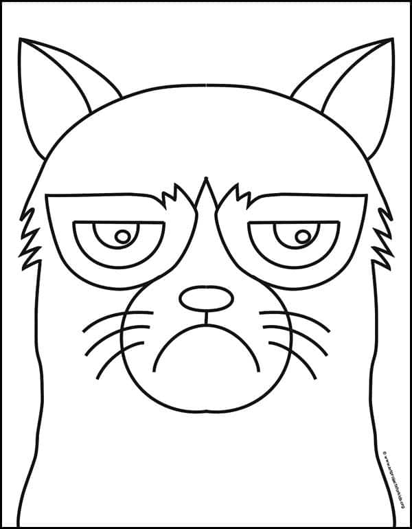 Grumpy Cat Coloring Page: Free Printable Sheets for Kids