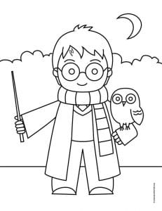 How to Draw Harry Potter | Harry Potter Coloring Page