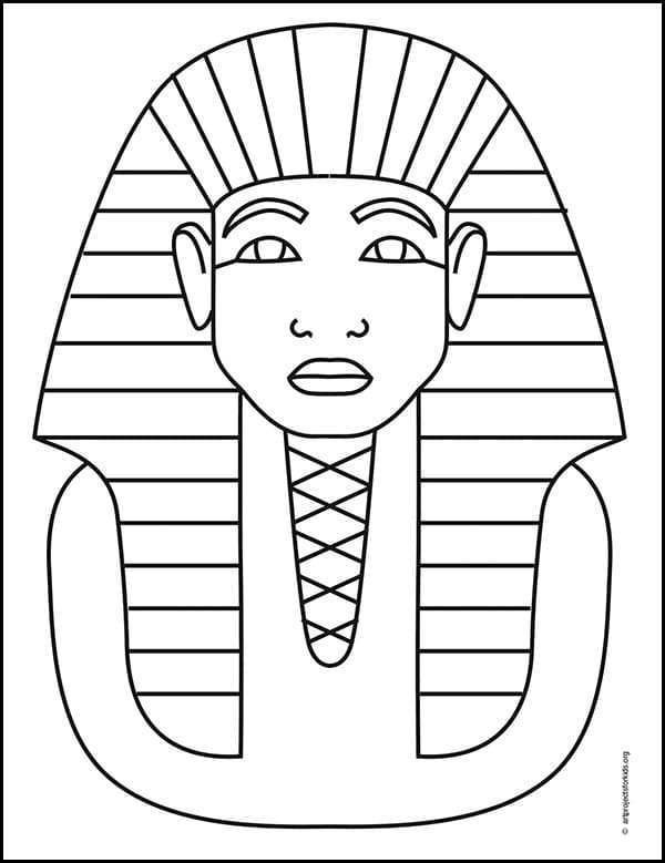 King Tut Coloring page, available as a free tutorial.