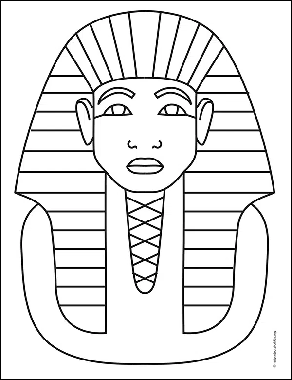 King Tut Coloring page, available as a free download.
