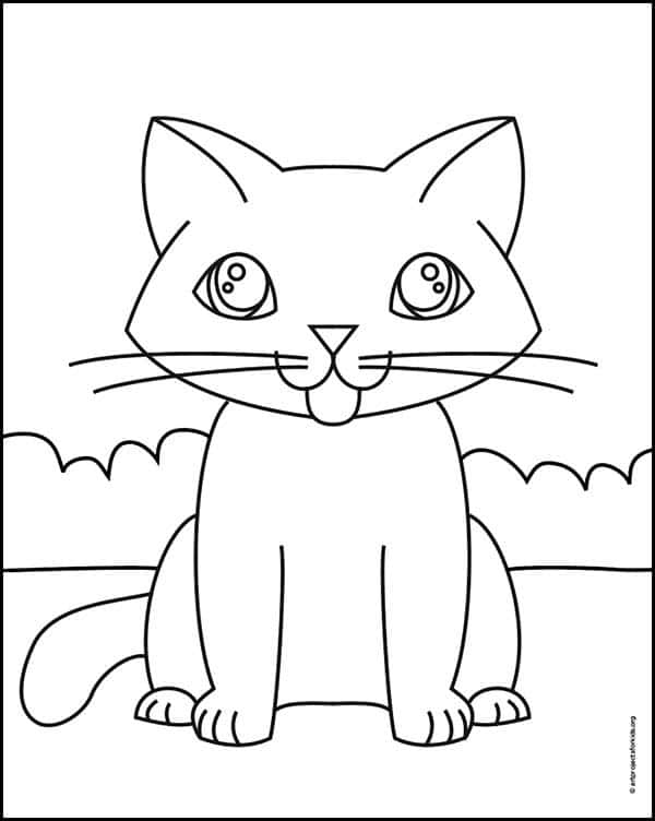 How To Draw A Kitten Kitten Coloring Page