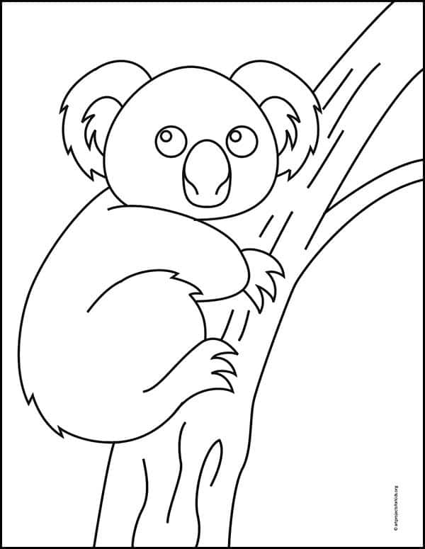 Another Koala Coloring page, available as a free download.
