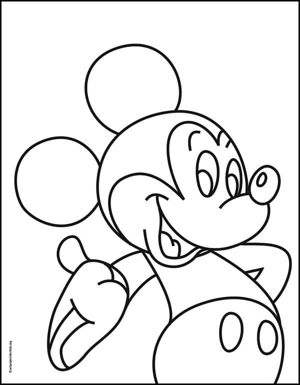 How To Draw Mickey Mouse Mickey Mouse Coloring Page