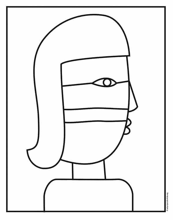 self portrait art lesson for elementary students Coloring page, available as a free download.