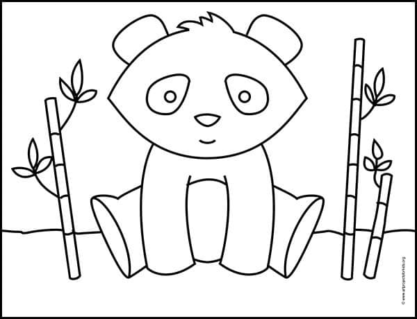 cute panda drawing step by step