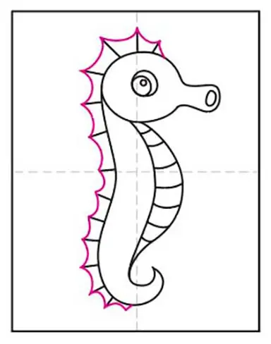 Sea Horse Marine Animal Colored Cartoon Kids Art Colorful Vector, Kids,  Art, Colorful PNG and Vector with Transparent Background for Free Download