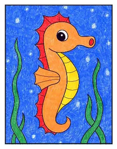 coloring book for kid cute sea horse 7386279 Vector Art at Vecteezy
