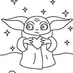 Baby Yoda Valentine Color 150