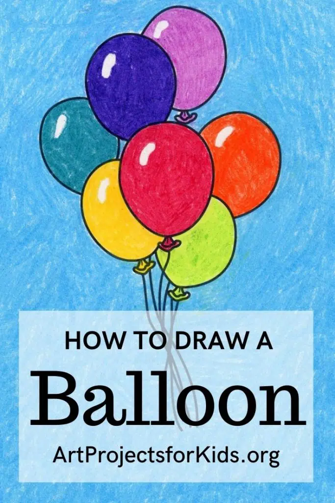 Easy How to Draw a Balloon Tutorial and Balloon Coloring Page