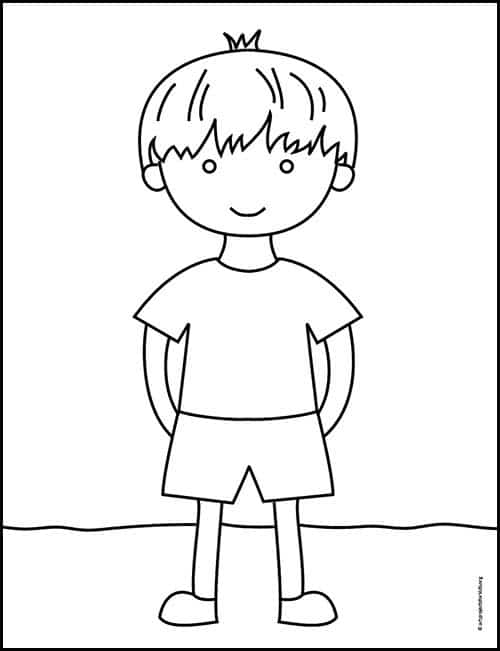 How To Draw A Boy In Shorts Art Projects For Kids