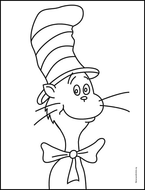 cat in the hat face coloring pages