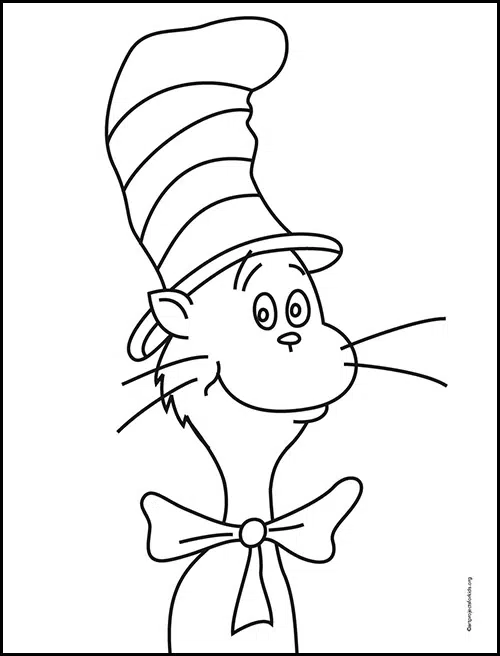 How to Draw the Cat in the Hat - Directed Drawing for Elementary Students