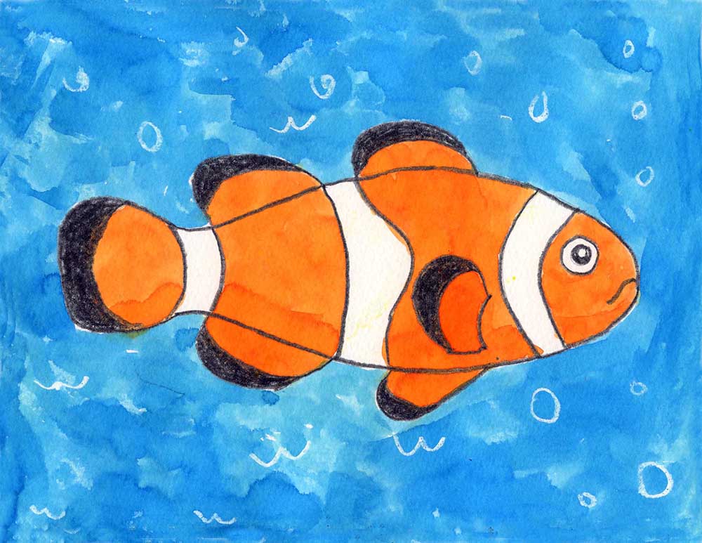 How to Draw a Clownfish · Step by Step Drawing Lessons for Kids