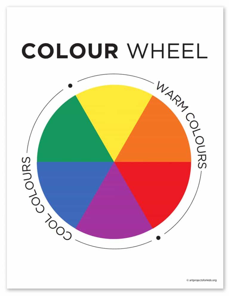 Simple Primary Color Wheel Art Project & Worksheet for Elementary Kids