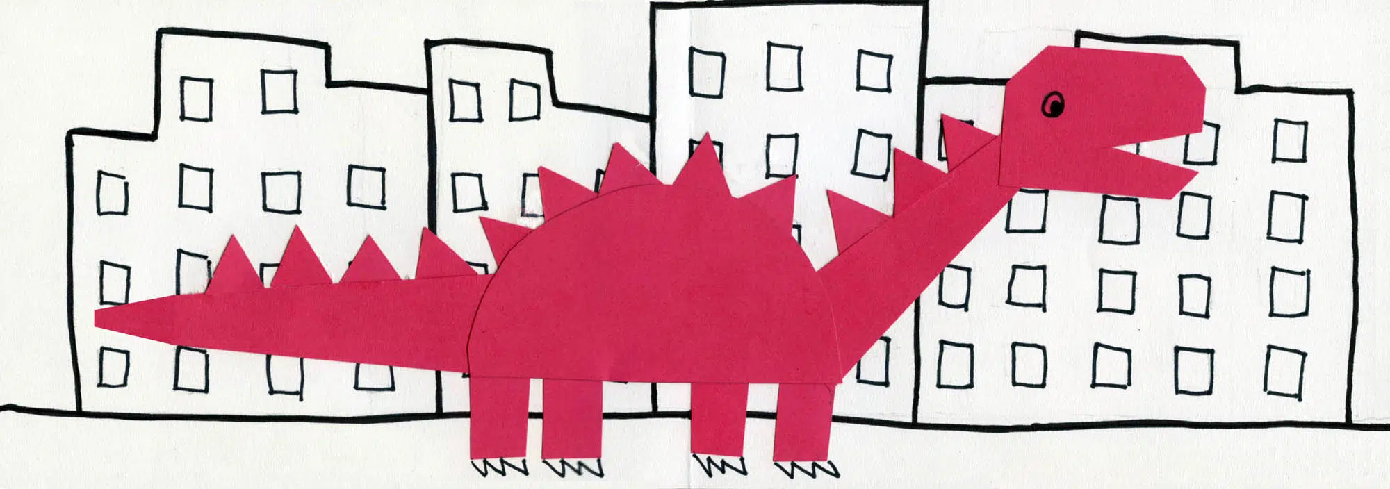 Easy Dinosaur Art Project Collage and Drawing