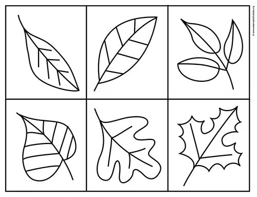 Easy Leaf Drawing Coloring page, available as a free download.