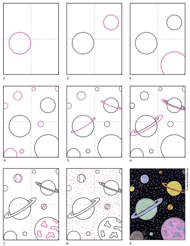 Easy Planet Drawings