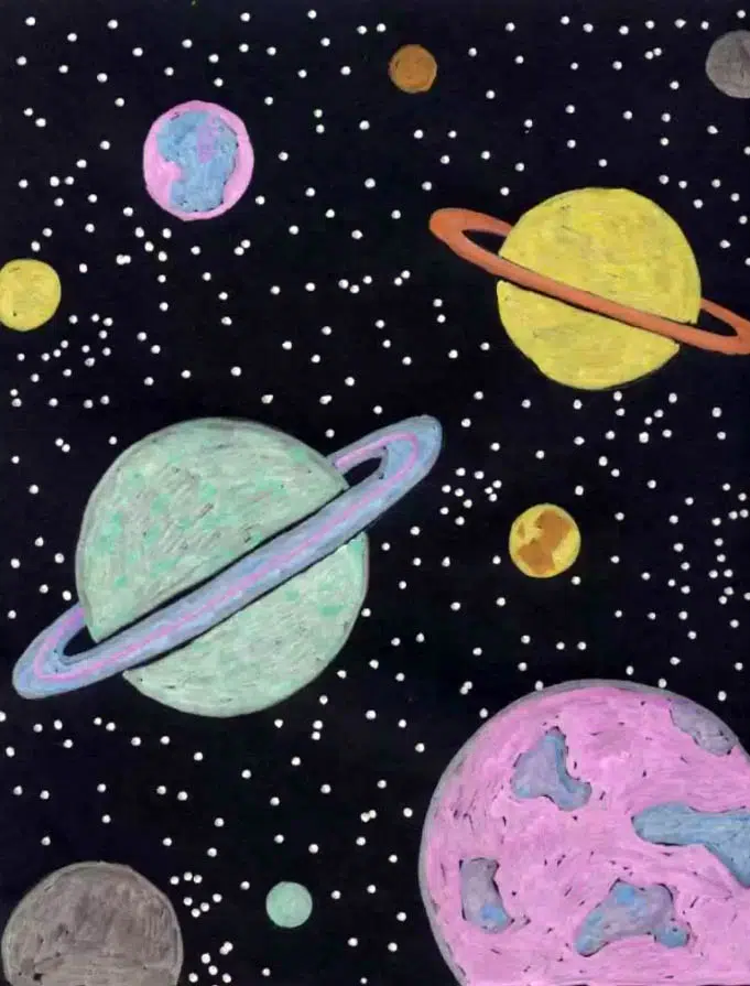 Easy How to Draw Planets Tutorial and Planets Coloring Page