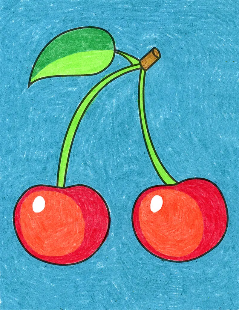 Easy How to Draw a Cherry Tutorial