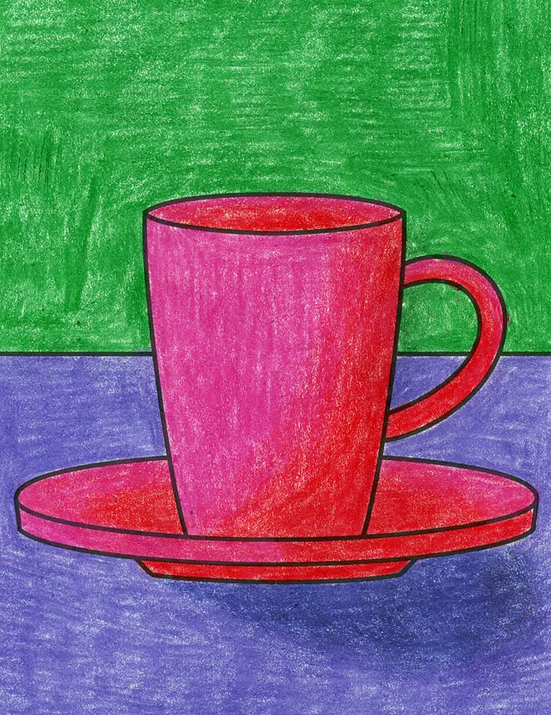 Easy How to Draw a Coffee Cup Tutorial