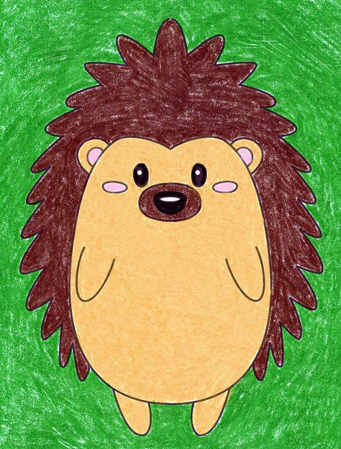 How to Draw a Hedgehog · Art Projects for Kids — JINZZY