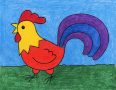 Easy How to Draw a Rooster Tutorial