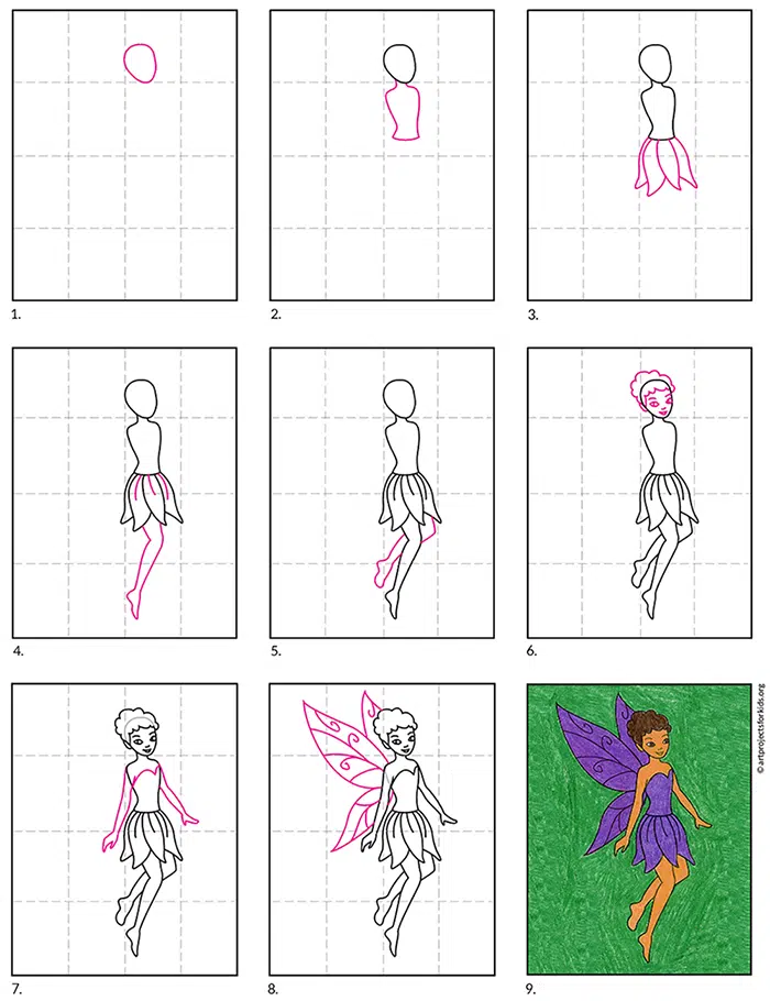 how to draw tinkerbell face step by step