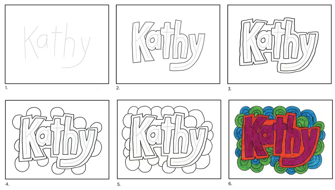 how to make doodle art names
