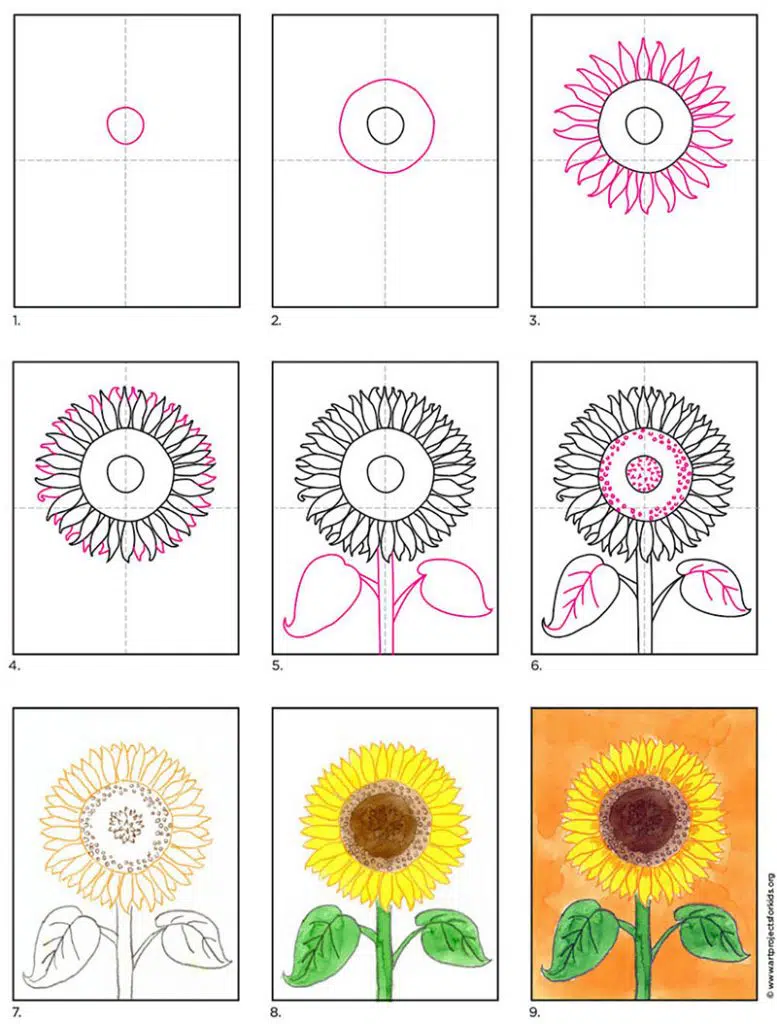 Learn how to paint a sunflower with a watercolor crayon resist.