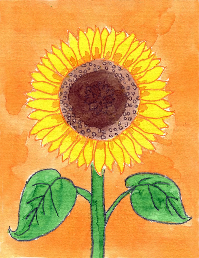 simple sunflower painting