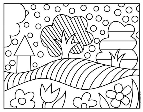 Pop Art Coloring page, available as a free download. Part of a large Coloring Page Gallery.