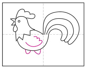 Easy How to Draw a Rooster Tutorial