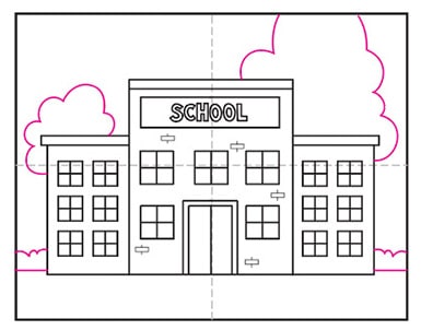 School 8 - Cách vẽ trường học hạnh phúc đơn giản với 9 bước cơ bản hướng dẫn chi tiết